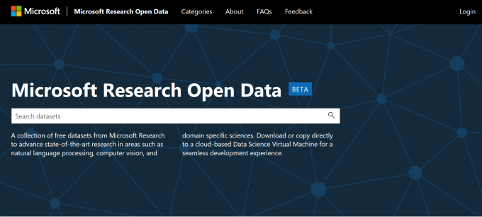 Microsoft Research (MSR): Microsoft Research Open Data