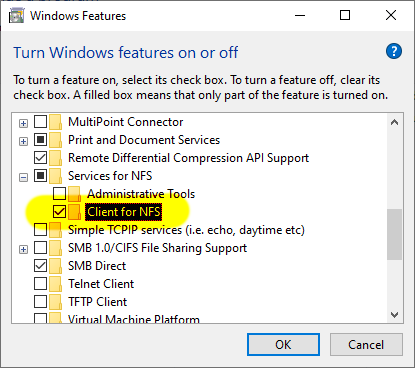 NFS Client on Windows